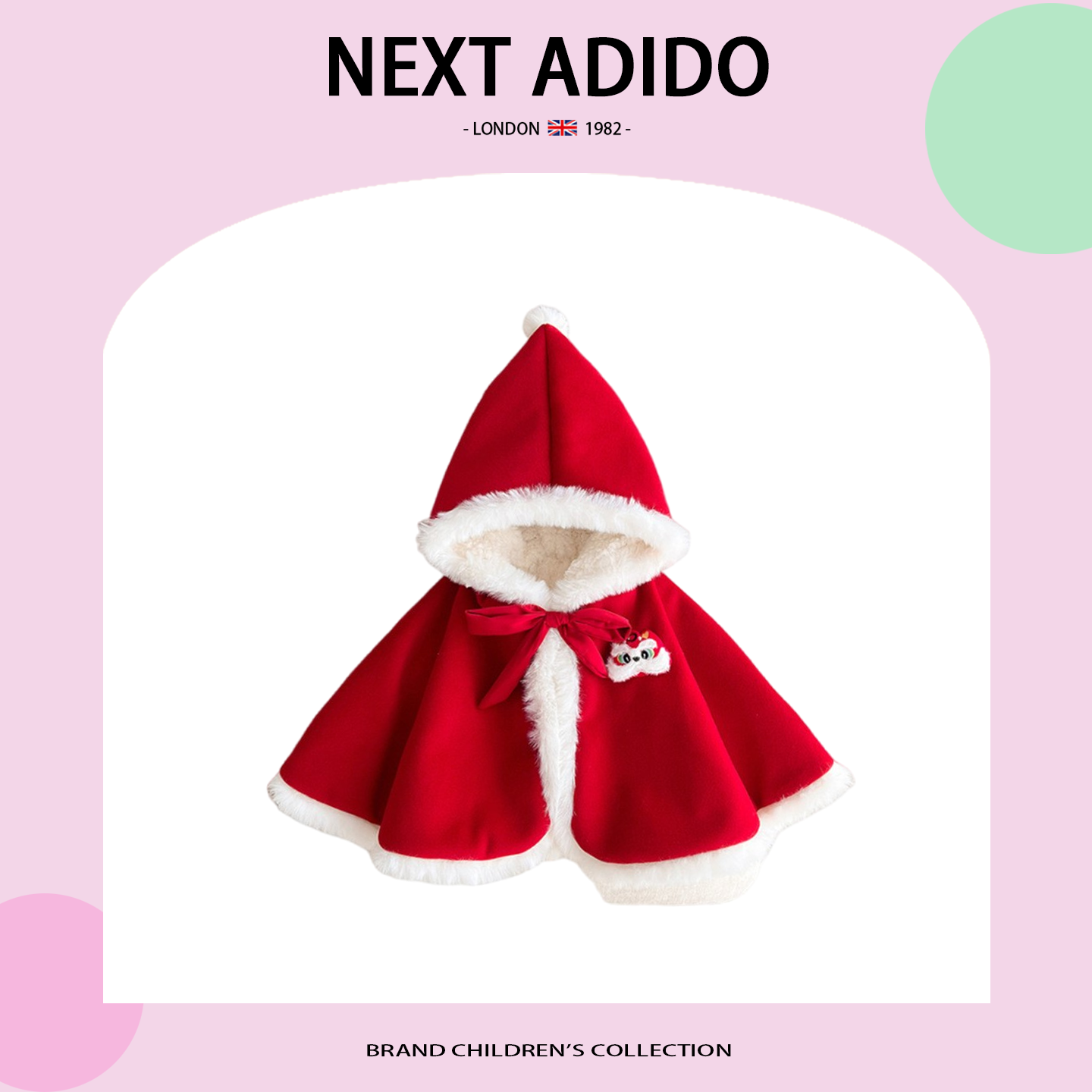 婴儿秋冬季斗篷宝宝圣诞披风加绒