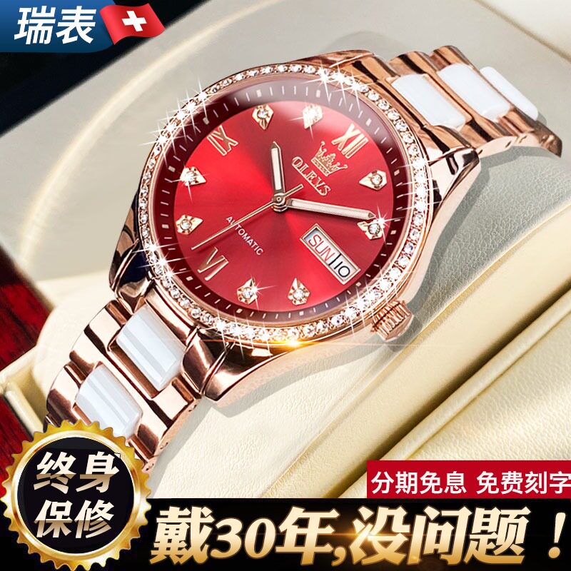 情人节送礼物瑞士认证正品名牌女士手表机械表全自动奢华品牌十大