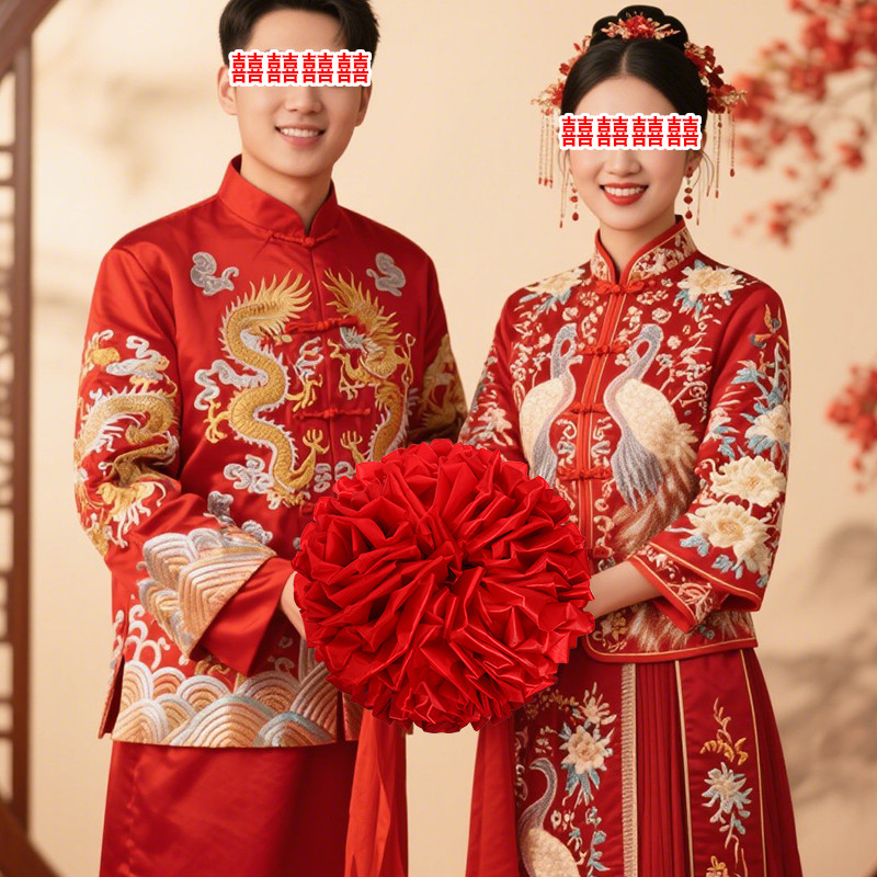 大红花绣球中式婚礼道具牵巾礼绸布结婚拍照新娘新郎胸前表彰颁奖,节庆用品/礼品,节庆布艺用品,淘宝优惠券,粉丝福利购,淘宝优惠卷