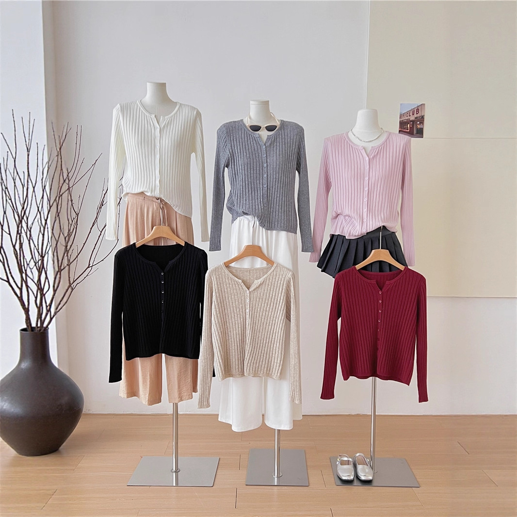 高级感红色针织开衫女长袖春秋新款打底小衫洋气秋季内搭上衣