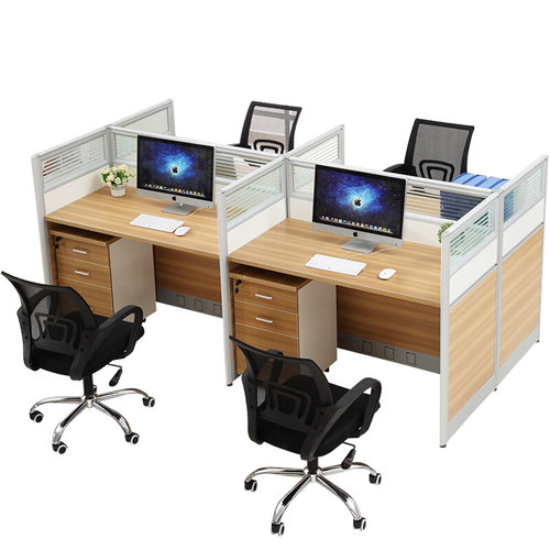 办公桌椅组合职员4人位简约经济型电脑J桌现代双人屏风办公桌家具
