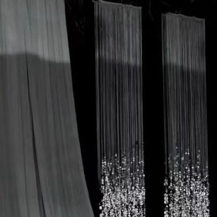 婚礼堂珠帘亮片挂件婚庆道具宴会厅布置亚克力珠链水晶背景装饰品