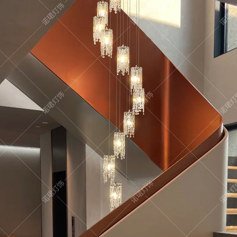 农村自建房旋转楼梯灯长吊灯挑空别墅loft公寓创意个性艺术高级感,家装灯饰光源,LOFT/复式住宅/楼梯吊灯,淘宝优惠券,粉丝福利购,淘宝优惠卷