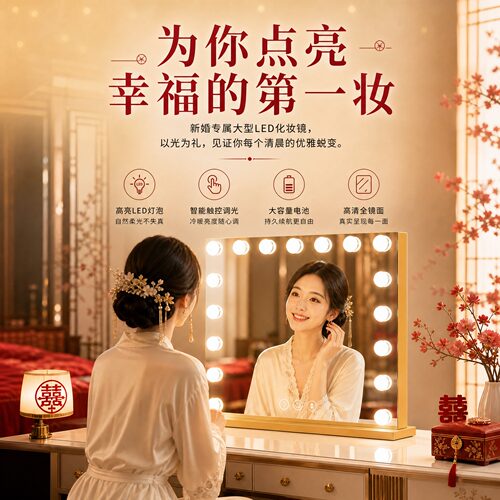 LED补光高清新娘婚房化妆镜