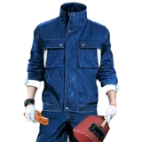 Осенний хлопковый джинсовый износостойкий комбинезон, защита от ожогов