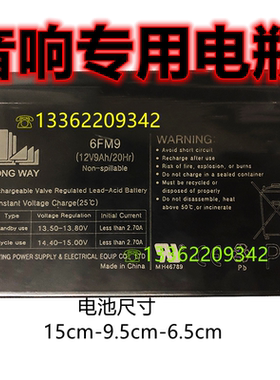 LONGWEI龙威12V9ah户外广场舞音响 12V9ah 电池 6FM9 音箱专用电
