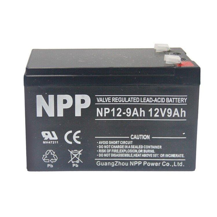 NPP蓄电池NP12-9Ah免维护12V9AH EPS/UPS电源电梯应急蓄电池