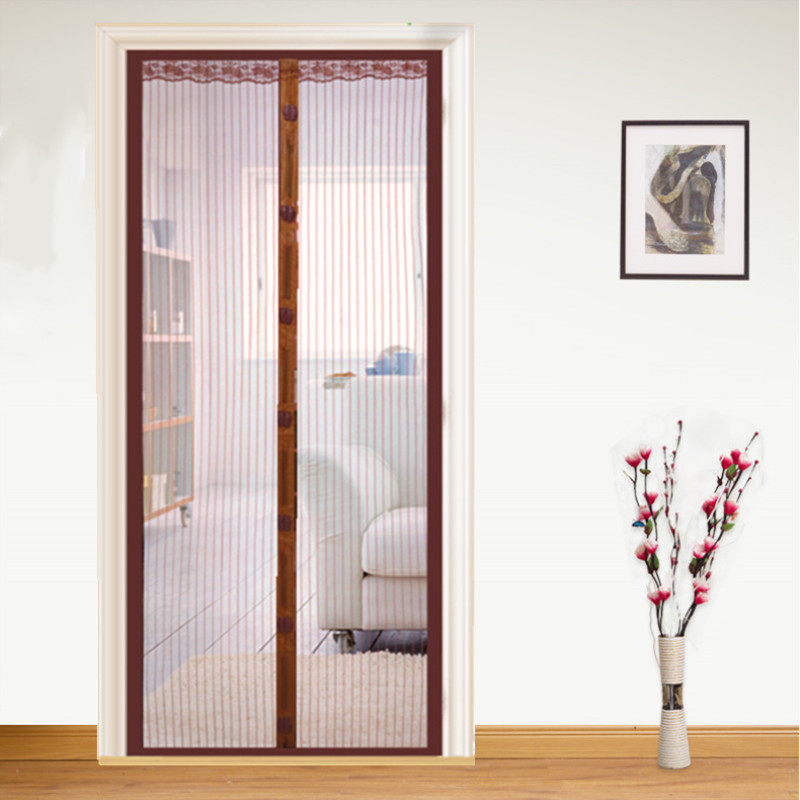 夏季条纹防蚊门帘家用卧室磁铁对吸加密防蝇纱窗纱网磁性自吸纱门