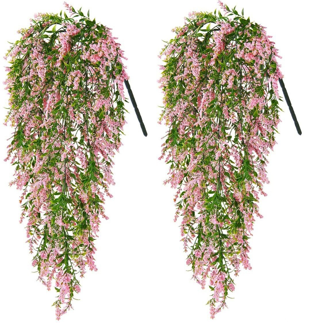 仿真壁挂假花塑料花客厅束装饰植物花篮藤条新款薰衣草壁挂花