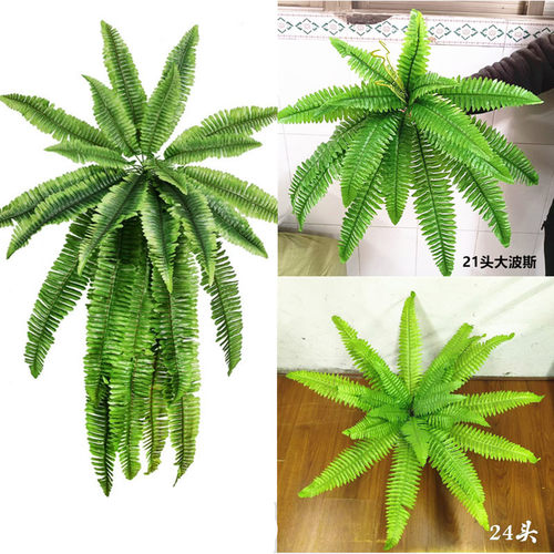 仿真特大波斯蕨类植物墙面装饰