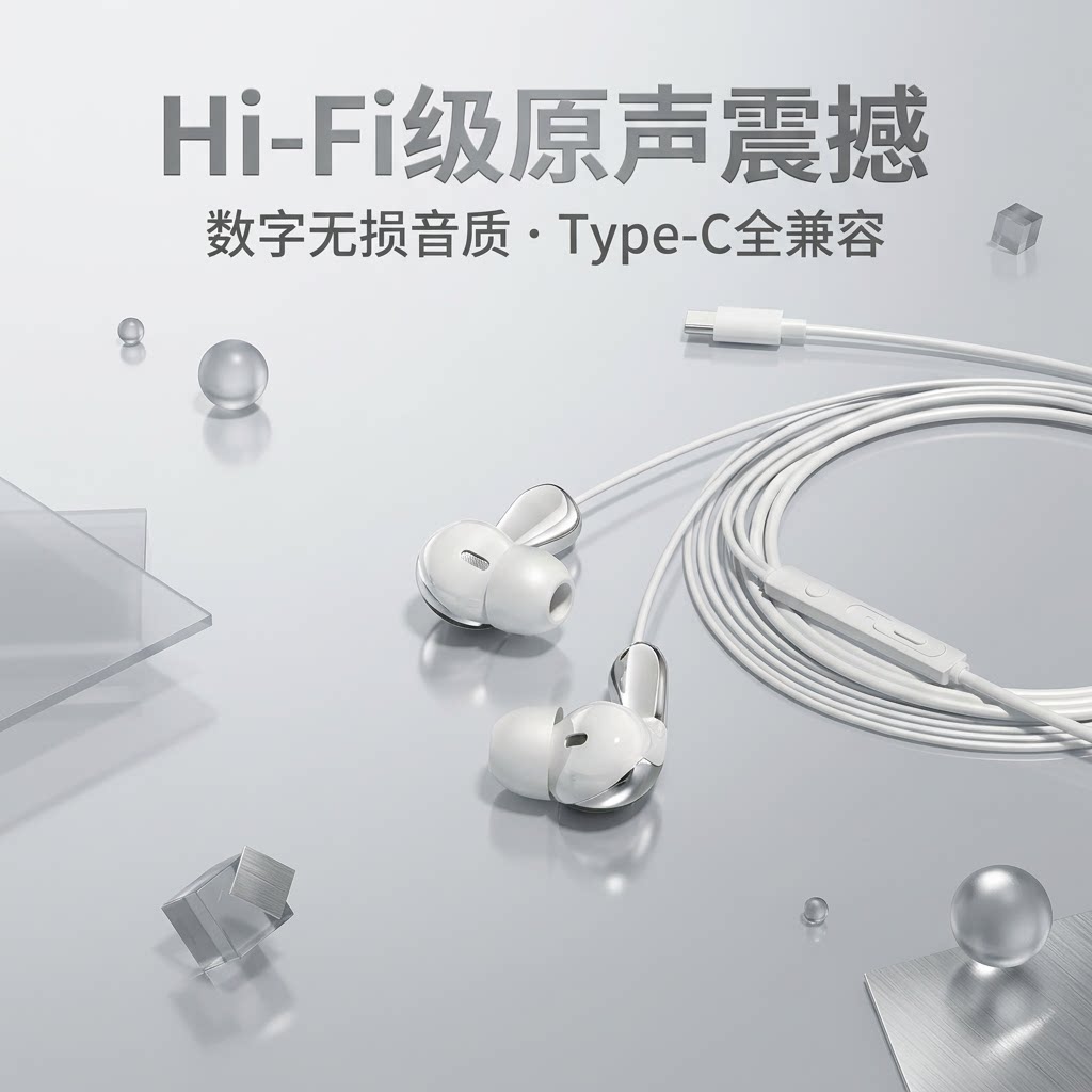 柏林之声高音质耳机有线入耳式type c接口手机适用于华为小米vivo图片