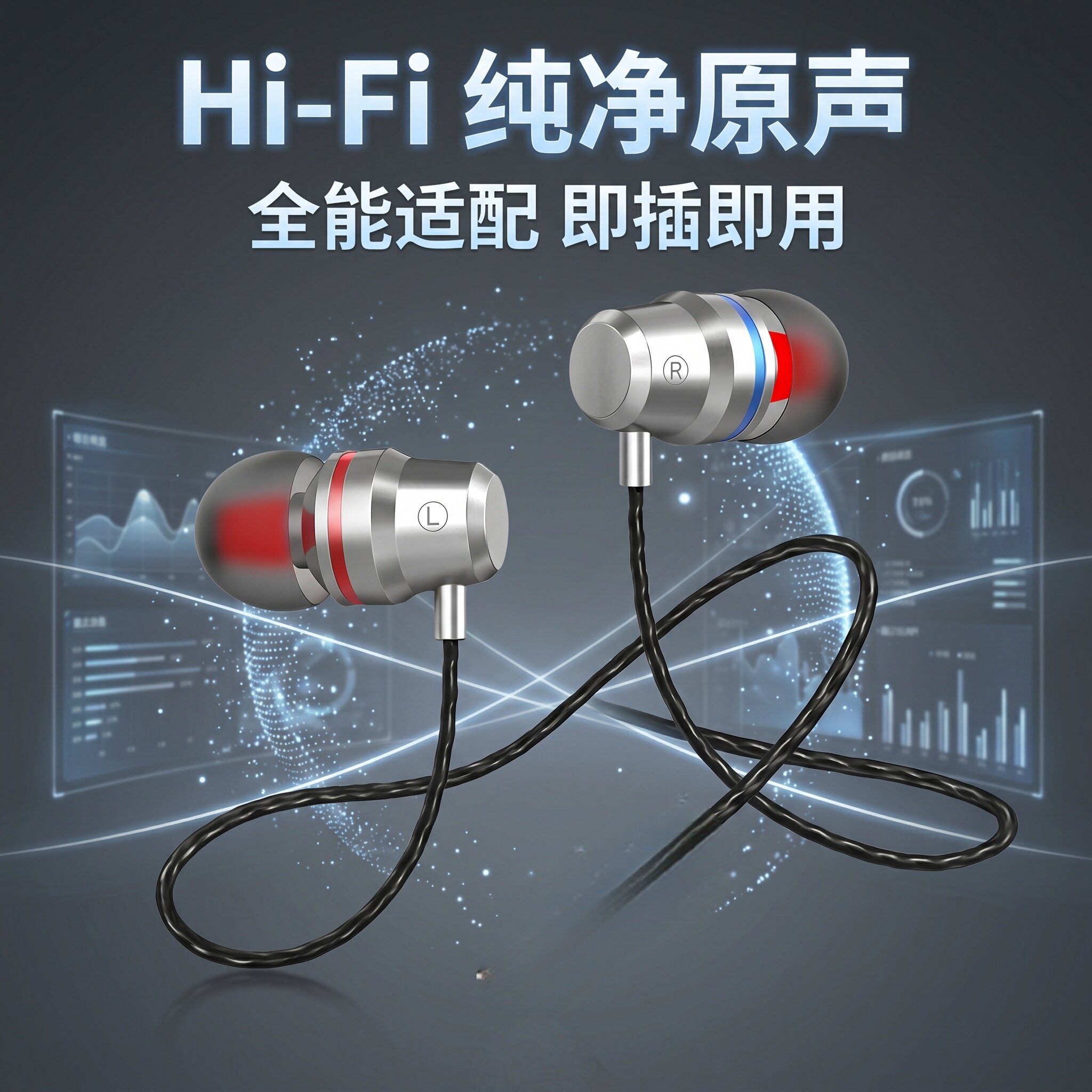手机耳机半入耳式高音质适用于vivo华为oppo圆孔typec有线K歌带麦图片