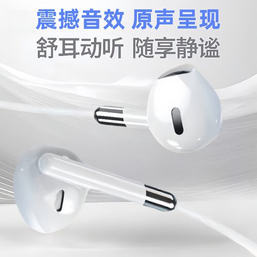 有线耳机半入耳式3.5mm圆孔接口type-c适用苹果oppovivo带麦声音