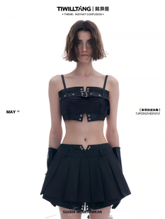 条带拼皮抹胸修身 托卡塔 显瘦外穿上衣女夏 就异是 TIWILLTANG