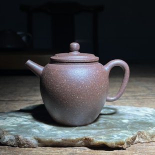 宜兴紫砂壶黄龙山原矿木门紫泥16目手工泥半手工大彬怀月150mL
