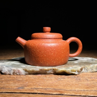 宜兴紫砂黄龙山精挑原矿16目粗砂纯红降坡手工泥全手百纳壶135mL
