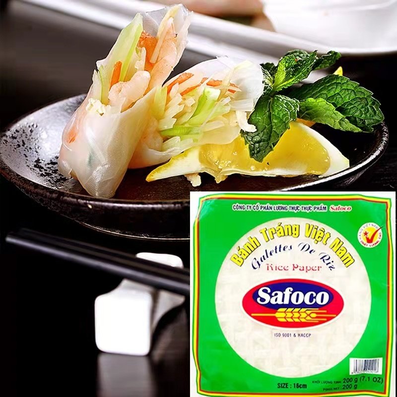 越南春卷皮透明水晶春饼卷饼皮薄饼皮油炸米纸卷早餐网红吃货美食