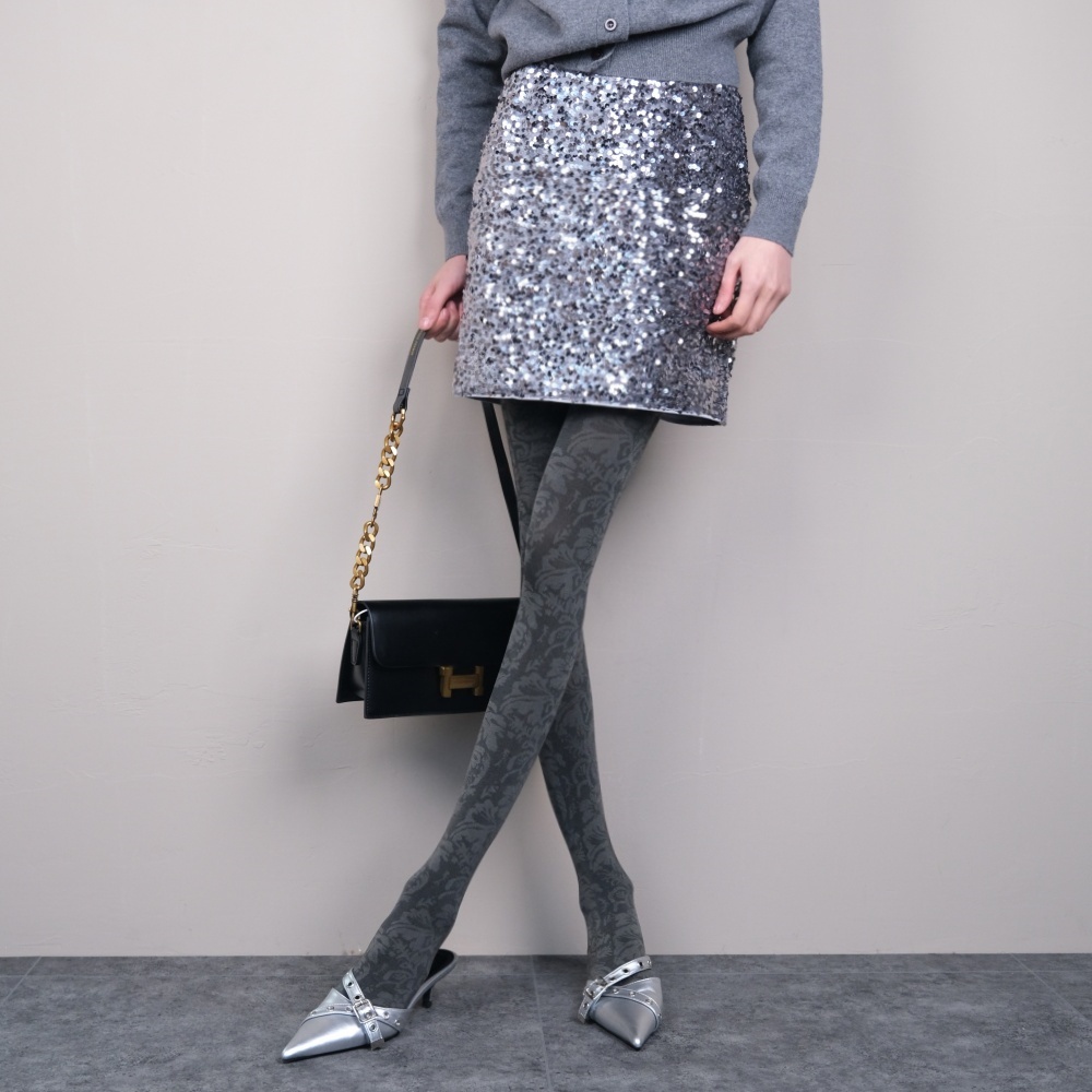 连裤袜质感穿搭高级灰暗纹