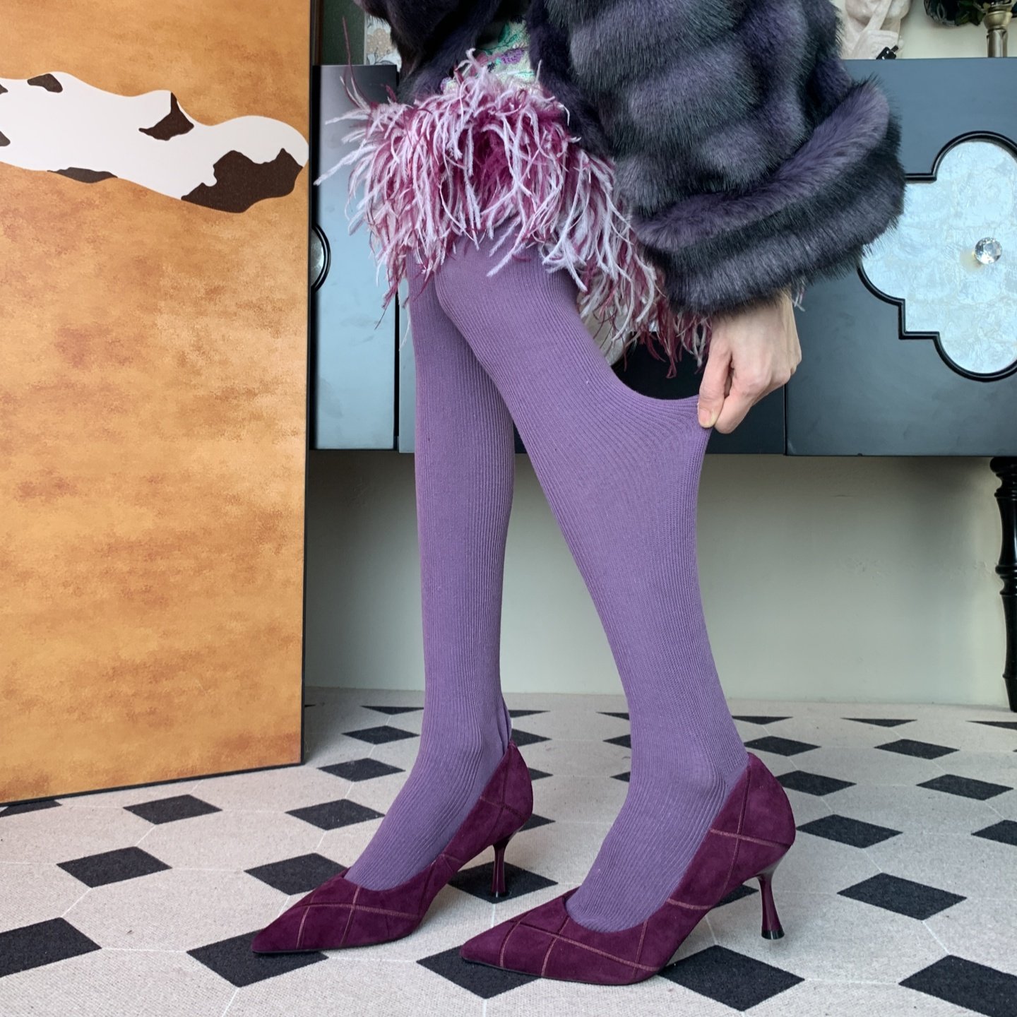 秋冬朦胧美学~贵气紫色竖条纹连裤袜女保暖显瘦打底裤袜,女士内衣/男士内衣/家居服,连裤袜/打底袜,淘宝优惠券,粉丝福利购,淘宝优惠卷
