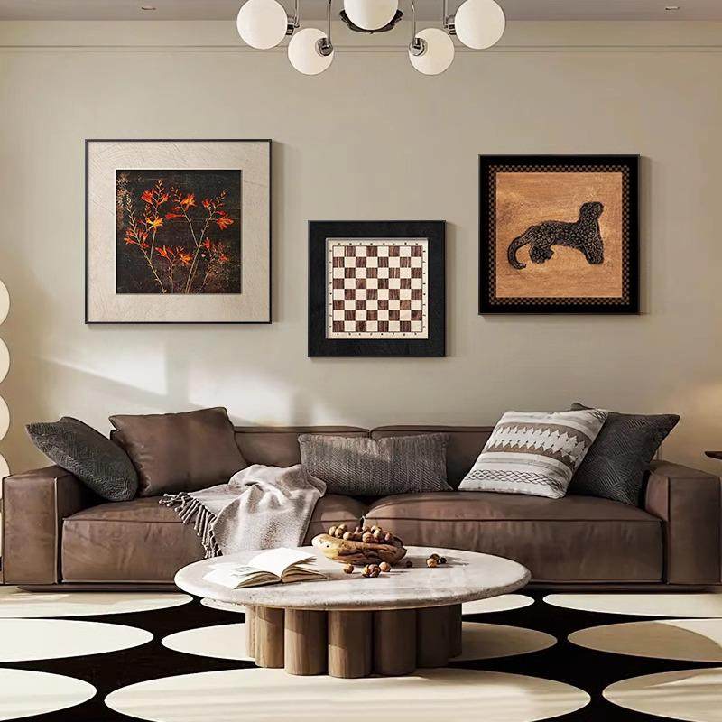 法式中古风客厅装饰画复古常玉金钱豹小众高级感壁画卧室餐厅挂画,家居饰品,现代装饰画,淘宝优惠券,粉丝福利购,淘宝优惠卷