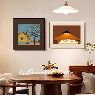 现代餐厅墙面装饰画轻奢高级感客厅壁画2026新款餐桌背景墙挂画