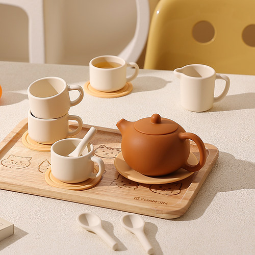 创意可爱儿童泡茶壶硅胶茶具套装