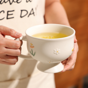 日式 马克杯大容量甜品牛奶杯早餐碗燕麦杯陶瓷喝水杯子女士办公室