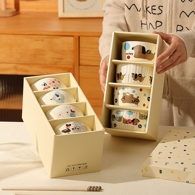 可爱卡通陶瓷饭碗家用高颜值餐具