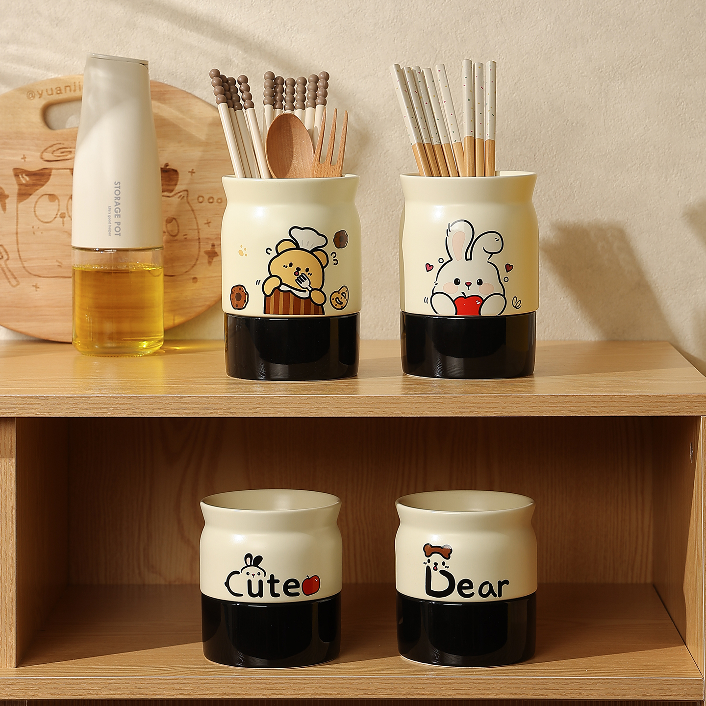 cookzone日式卡通筷子收纳盒筷筒
