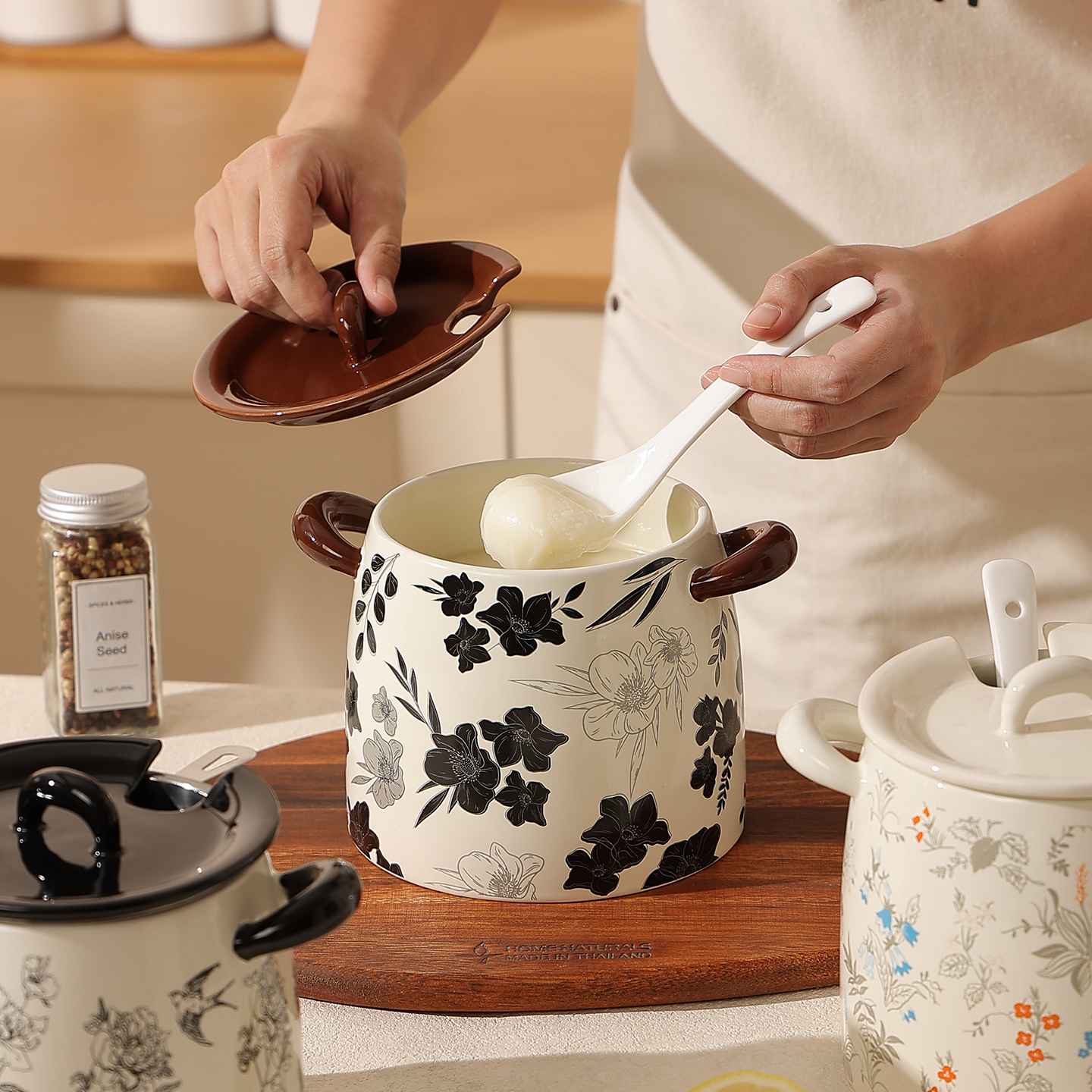 cookzone复古陶瓷猪油罐耐高温