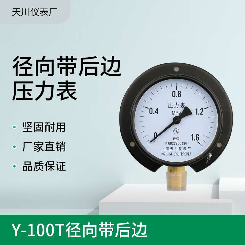 船用压力表Y100T YC100径向后边1.6mpa负水压气压真空负压天川
