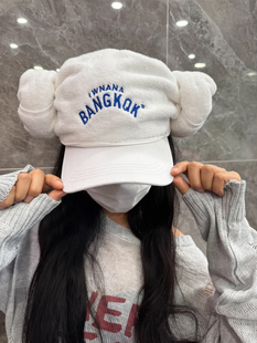 小众设计可爱字母刺绣泰式桑拿帽女轻亚风朋克毛巾鸭舌棒球帽子潮
