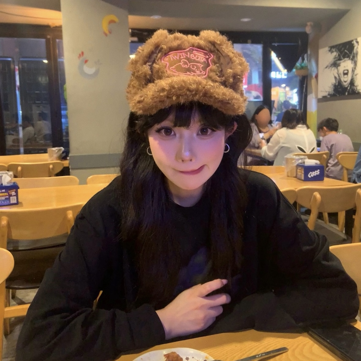 韩版可爱毛绒小猪鸭舌帽子