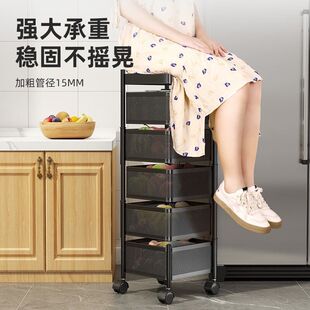 360度旋转蔬菜置物架厨房整理手推车多能放菜收纳篮子收纳架落地