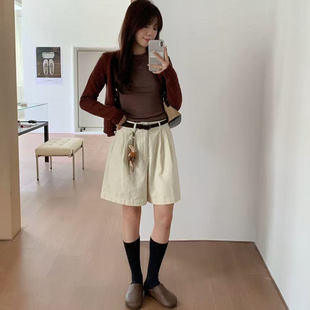 偶数零小个子穿搭2025新款高腰显瘦百搭休闲短裤女宽松阔腿裤潮