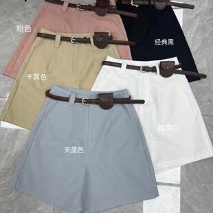 泰丰正品2025夏季新款高腰韩版宽松阔腿裤女休闲西装短裤
