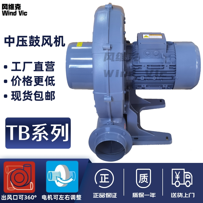 台湾风维克中压鼓风机TB100-1-2 TB125-3 TB150-5-7.5-10铝透浦式
