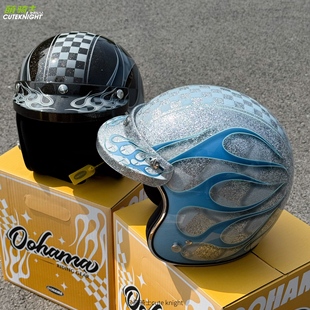 OOHAMA 通用3C认证A类 RECAST系列复古头盔摩托车巡航小盔体四季