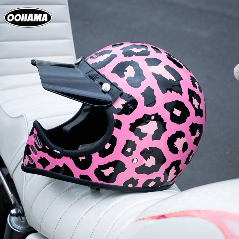 OOHAMA复古摩托车山车全盔小盔体男女四季3C认证越野骑行机车头盔