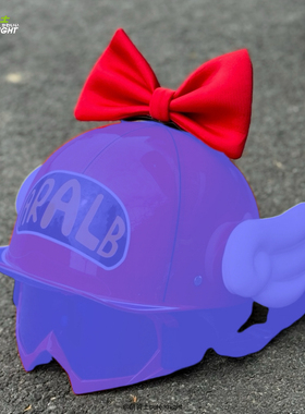 头盔装饰品太空棉蝴蝶结可水洗不沾灰可爱网红女生帽子红色卡通结