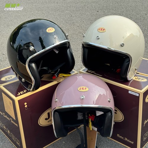 台湾JEF复古头盔小盔体3C踏板