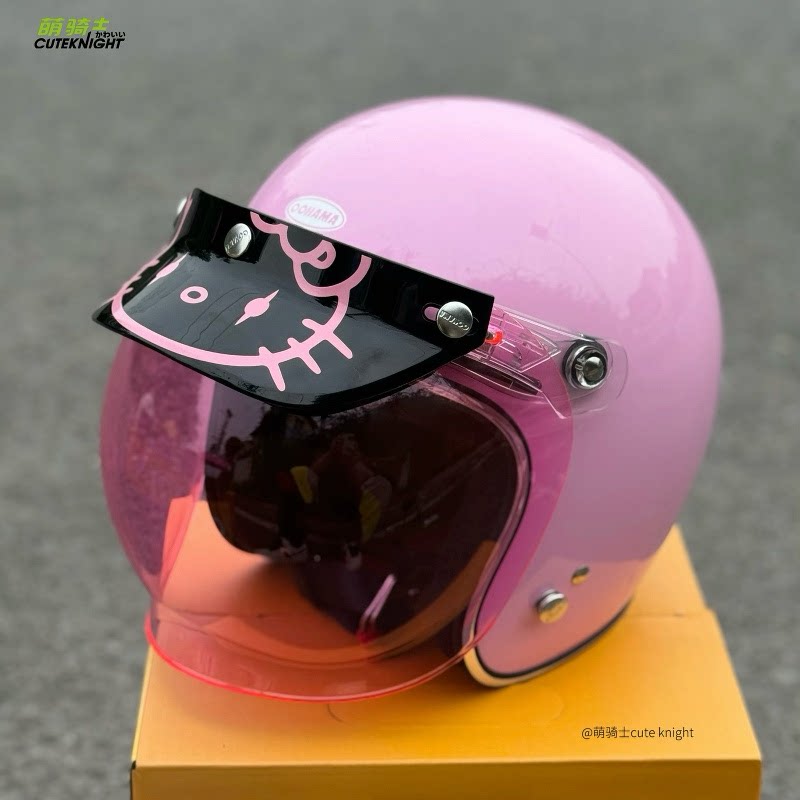 OOHAMA复古盔机车男女同款3/4镀铬边多色夏季头盔复成人3C小盔体