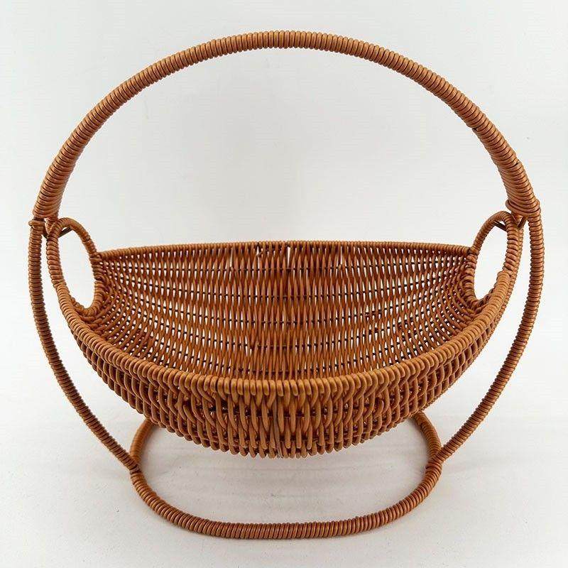 新疆包邮 创意水果篮摇篮收纳干果盘仿藤编织篮家用零食盘糖果下