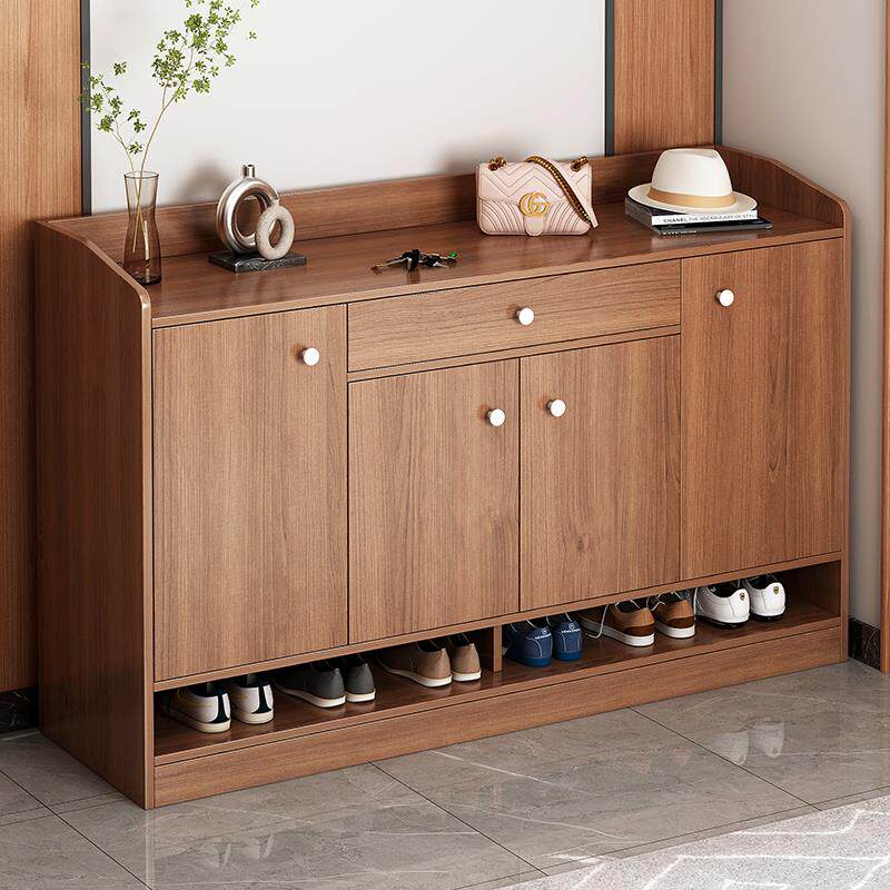 新疆包邮鞋柜家用门口2023新款爆款实木色入户玄关柜一体大容量楼