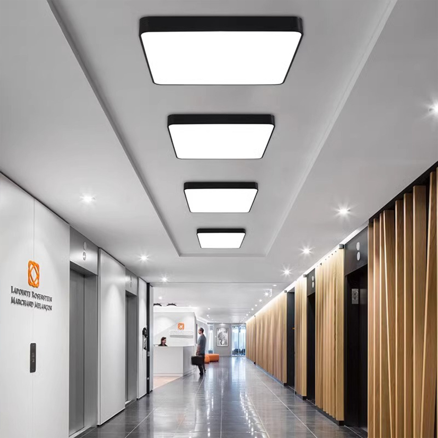 LED方形吸顶灯800x800办公室过道商场超市店铺简约现代客厅吸顶灯