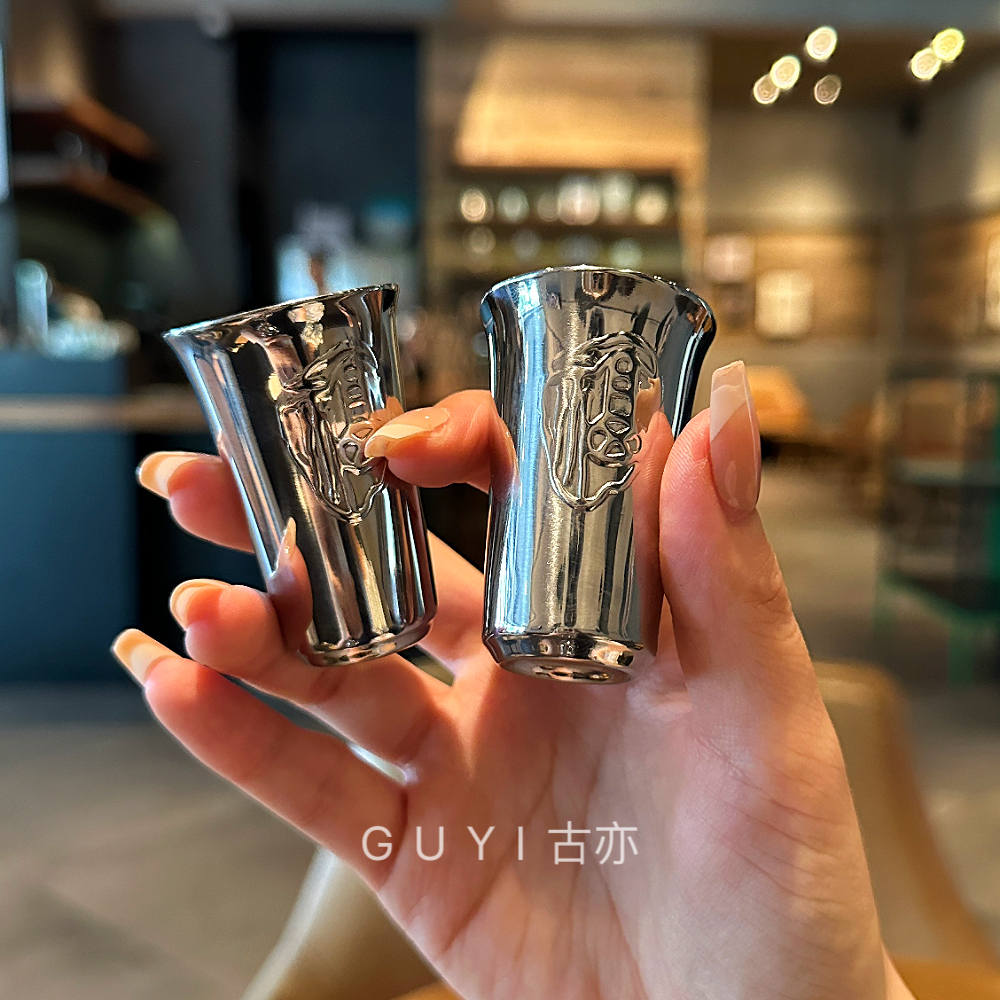 *老板自用*双层18/10不锈钢小酒杯随身便携户外旅行白酒杯烈酒杯
