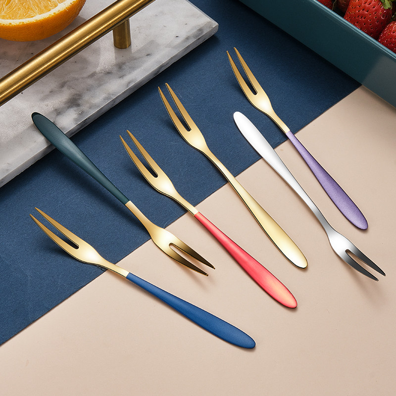 质感好好!纯纯出k单!我们自己也再用!304不锈钢水果叉小叉子