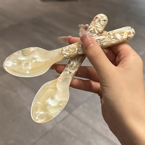 【老板娘自用轻奢款】越南手工碎花柄海螺贝壳勺大螺勺月光骡勺子