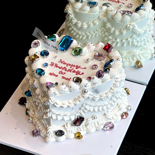 网红唯美ins宝石水晶钻石蛋糕装饰摆件女神女孩生日派对甜品插件