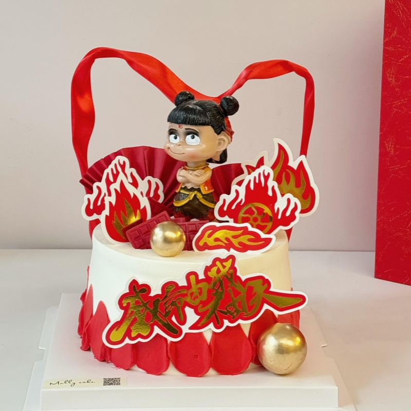2025网红魔童哪吒三太子蛋糕